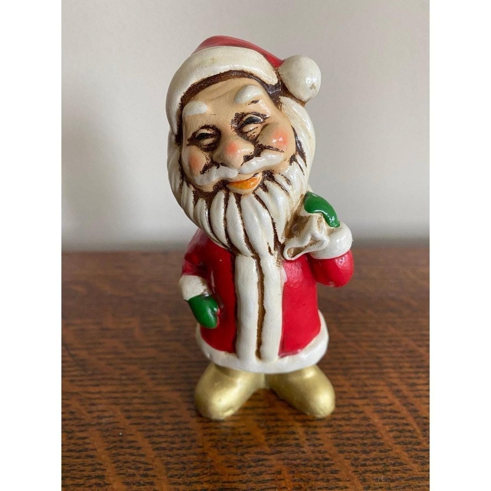 Santa Claus Japan Vintage Bag On Shoulder Christmas Figurine 5" s6